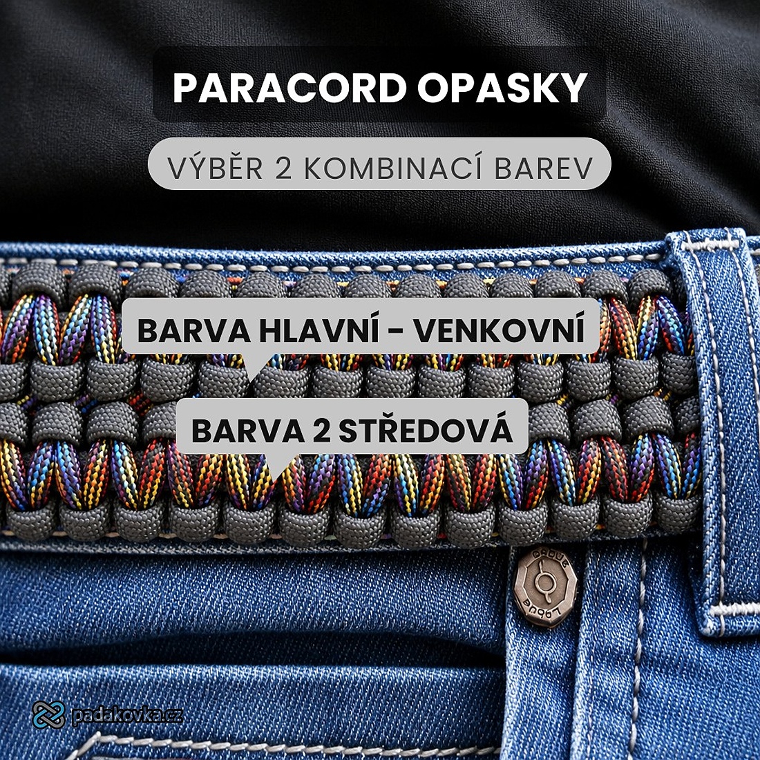 paracord opasek VÝBĚR barvy